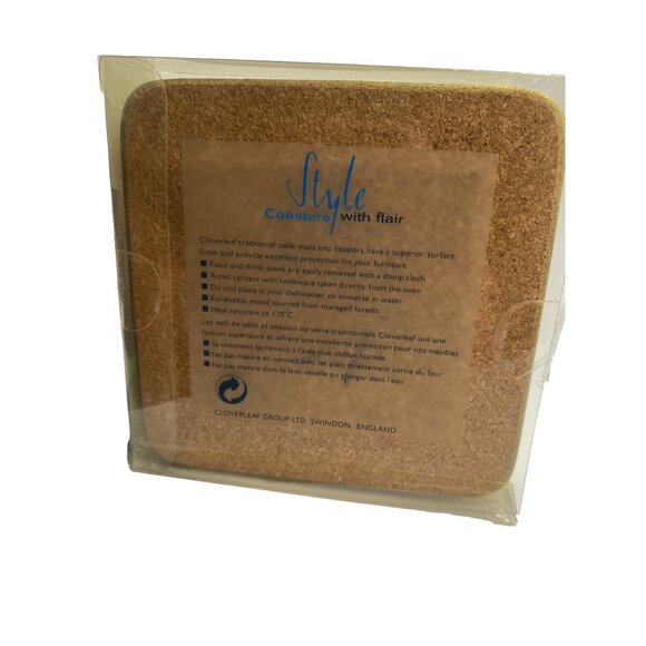 Christmas Style Coasters Set Of 6 - Cork backing Holiday Winter Tree Snowman - Picture 3 of 12